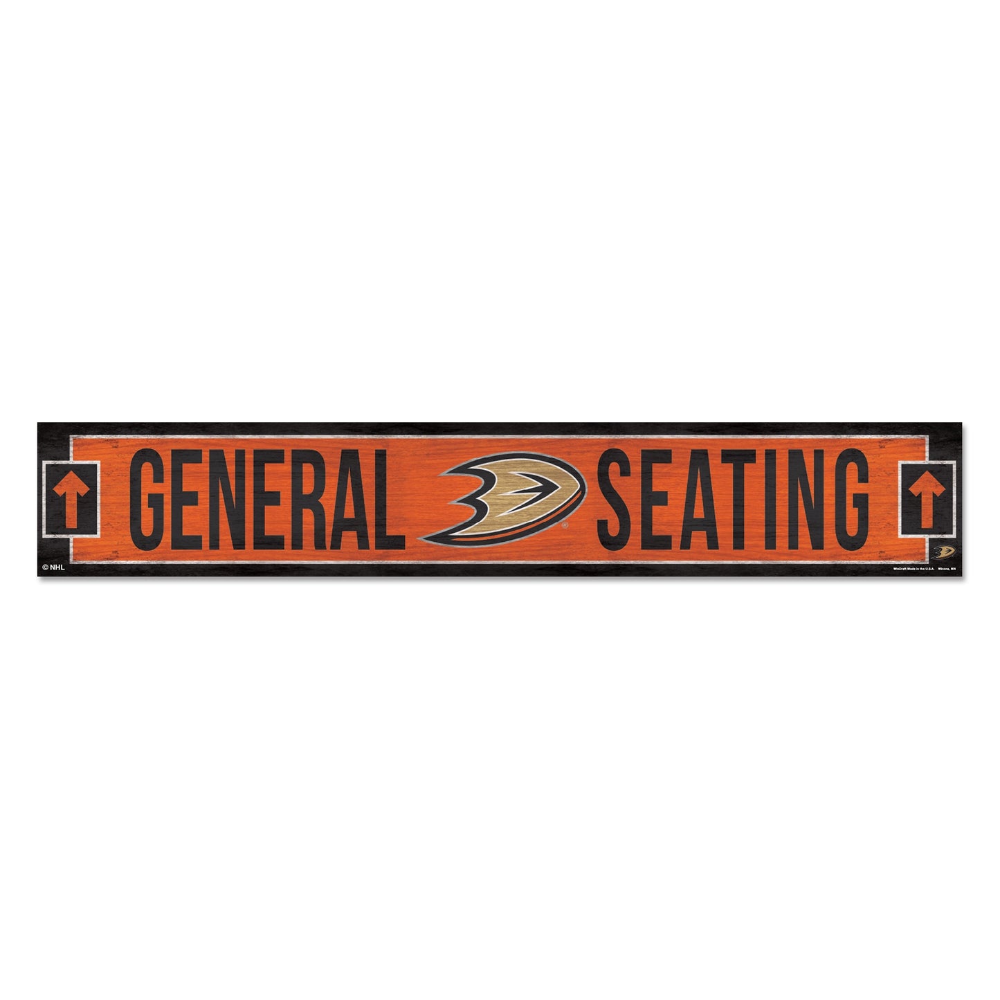 Anaheim Ducks Sign 6x36 Wood General Seating