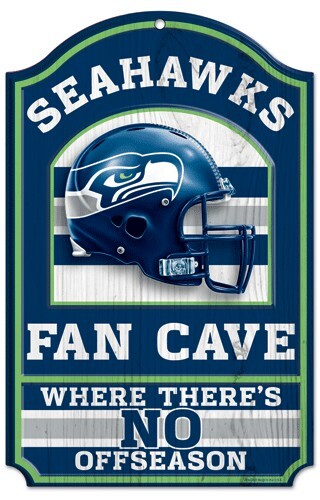 Seattle Seahawks Sign 11x17 Wood Fan Cave Design