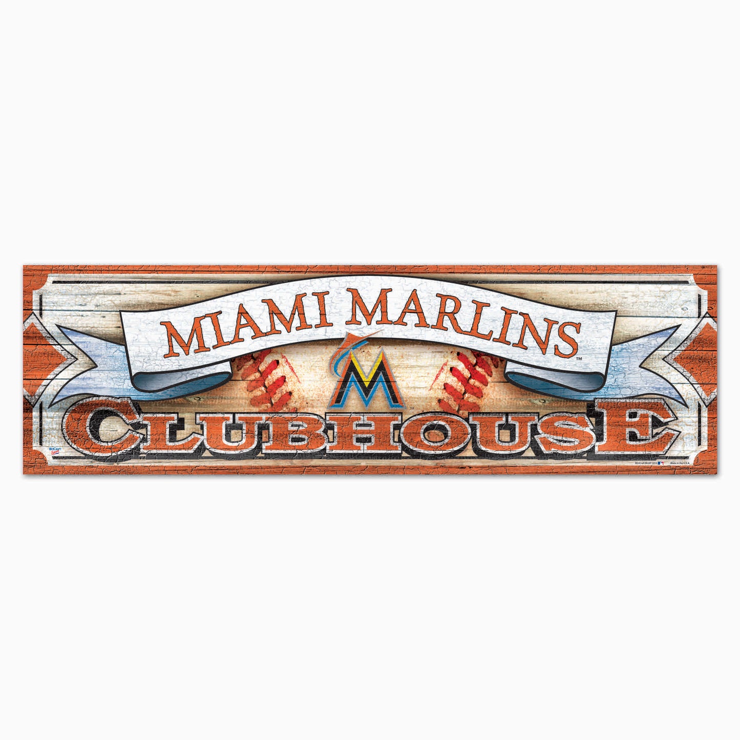 Miami Marlins Sign 9x30 Wood Clubhouse