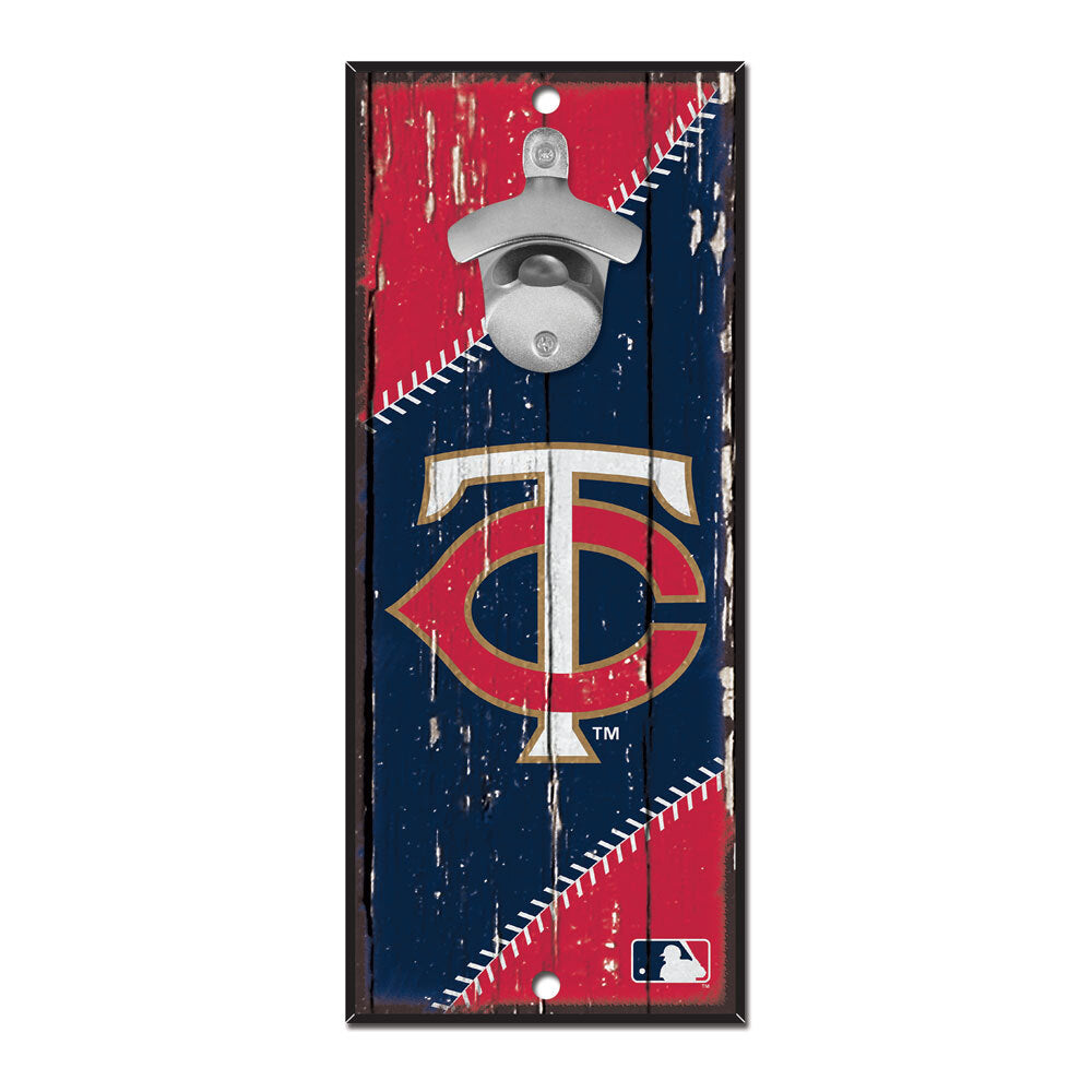 Minnesota Twins Sign Wood 5x11 Bottle Opener