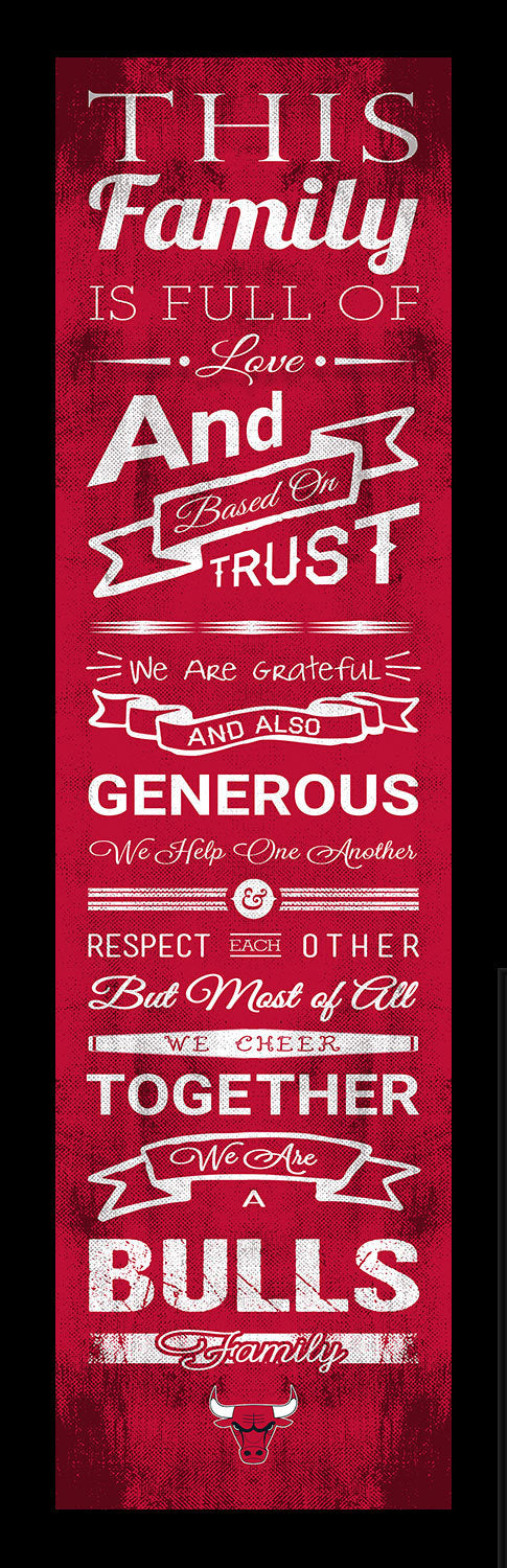 Chicago Bulls Print 8x24 Family Cheer Style