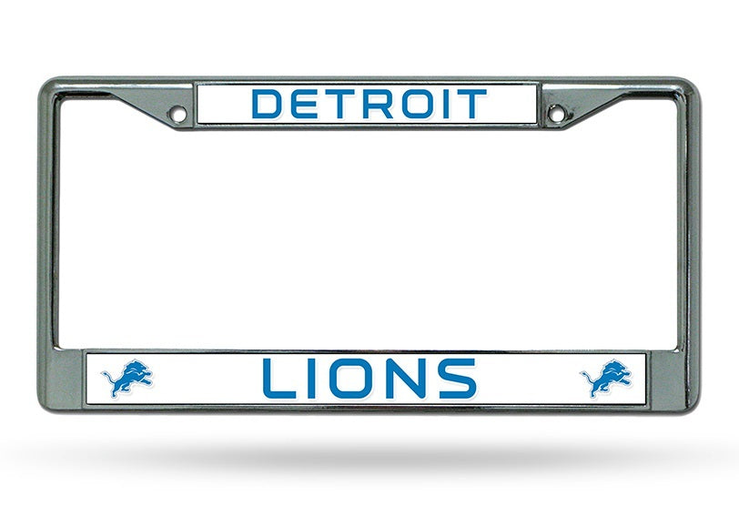 Detroit Lions License Plate Frame Chrome