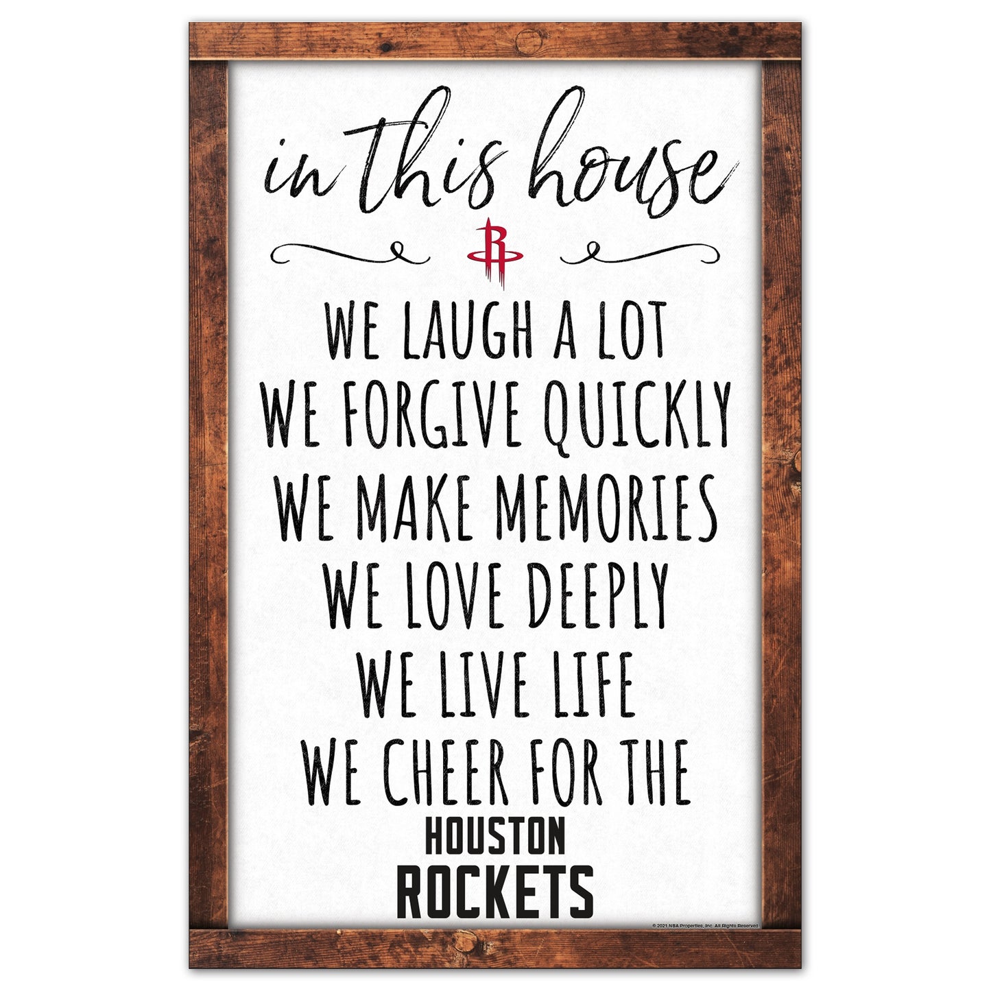 Houston Rockets Sign 11x17 Wood In This House