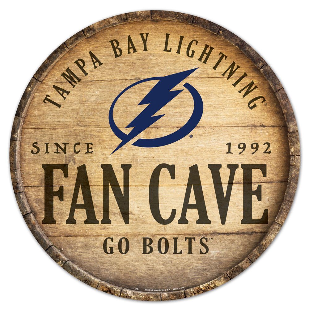 Tampa Bay Lightning Sign Wood 14 Inch Round Barrel Top Design - Special Order