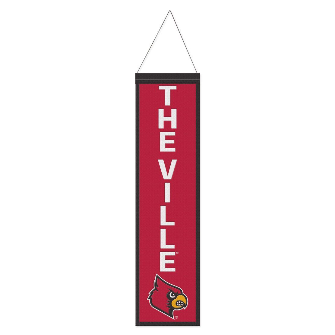 Louisville Cardinals Banner Wool 8x32 Heritage Slogan Design - Special Order