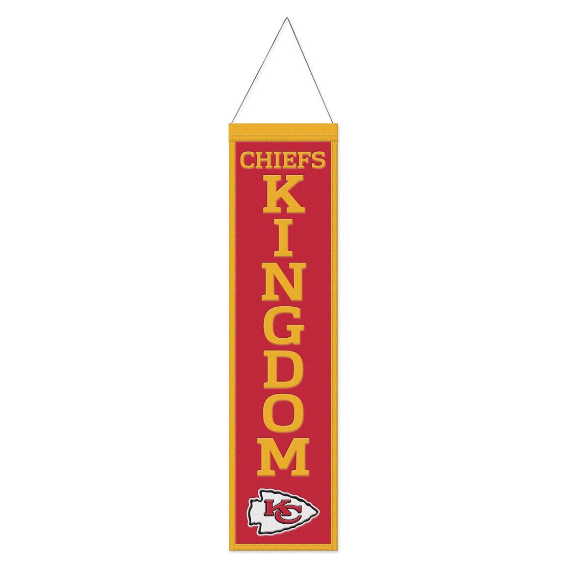 Kansas City Chiefs Banner Wool 8x32 Heritage Slogan Design - Special Order