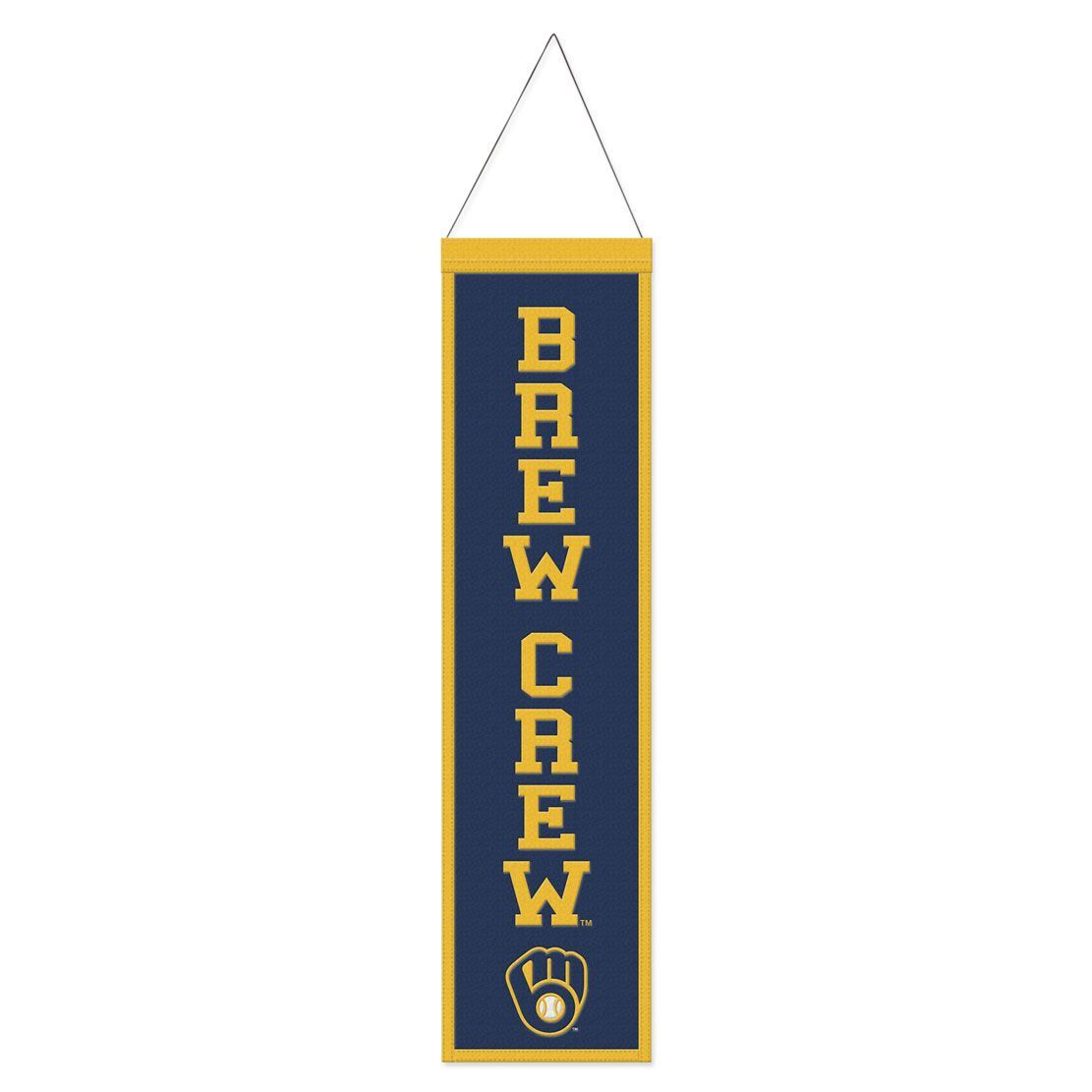 Milwaukee Brewers Banner Wool 8x32 Heritage Slogan Design - Special Order