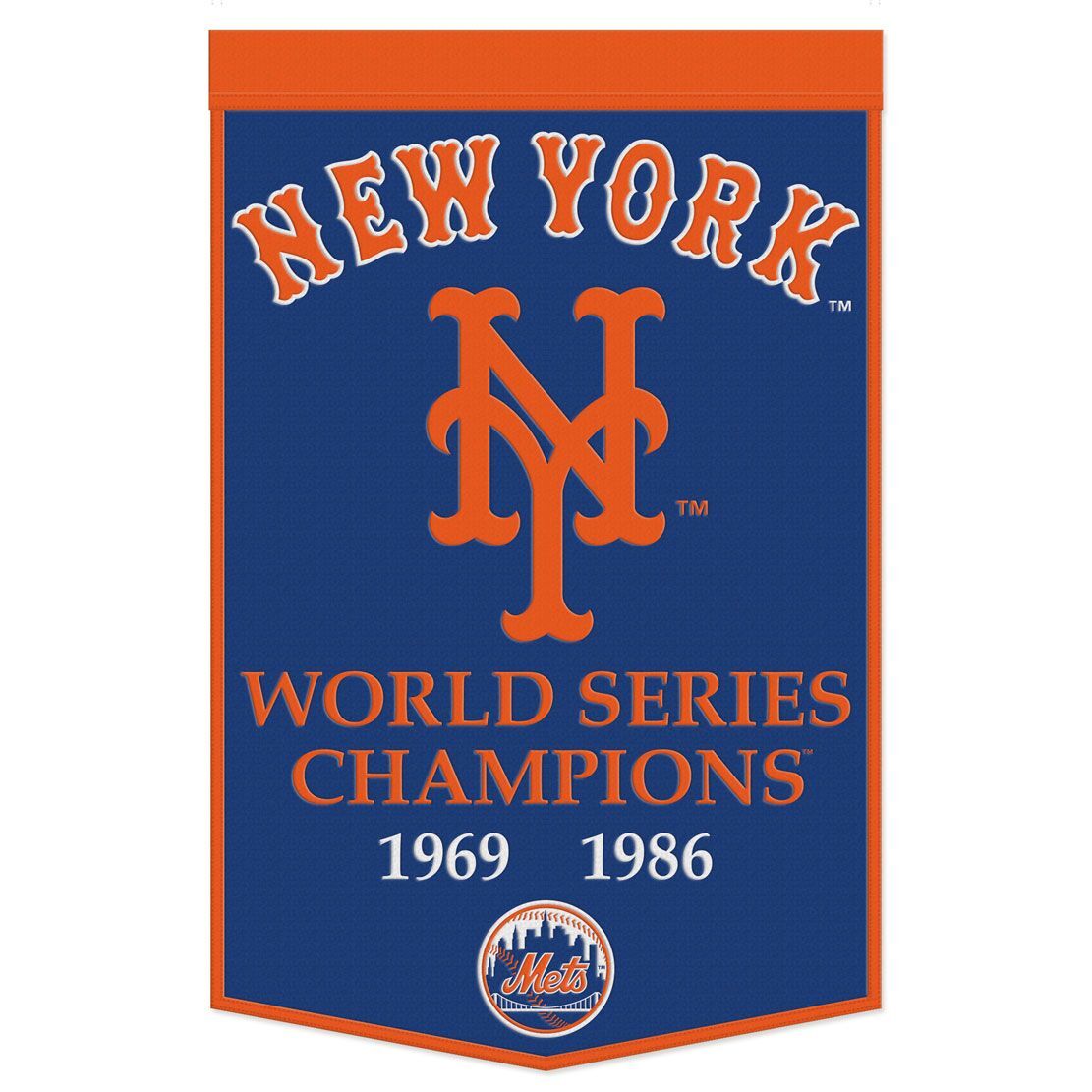 New York Mets Banner Wool 24x38 Dynasty Champ Design - Special Order