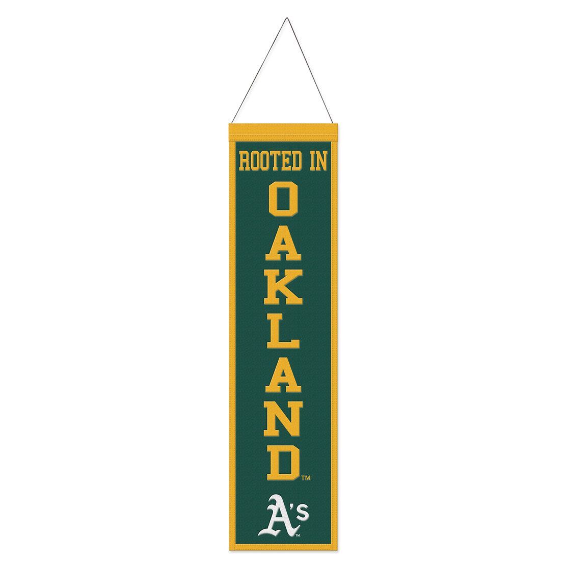 Oakland Athletics Banner Wool 8x32 Heritage Slogan Design - Special Order