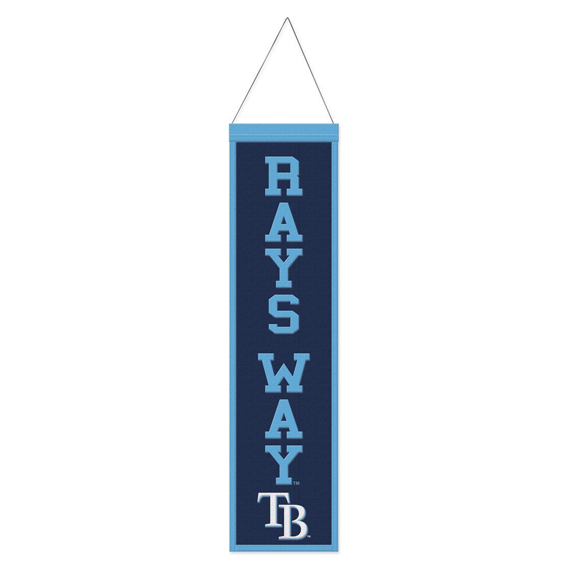 Tampa Bay Rays Banner Wool 8x32 Heritage Slogan Design - Special Order