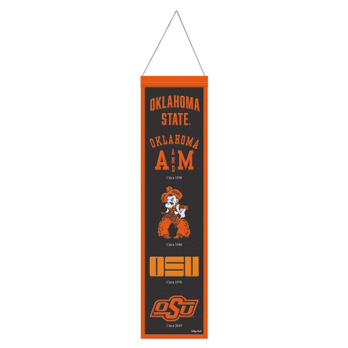 Oklahoma State Cowboys Banner Wool 8x32 Heritage Evolution Design