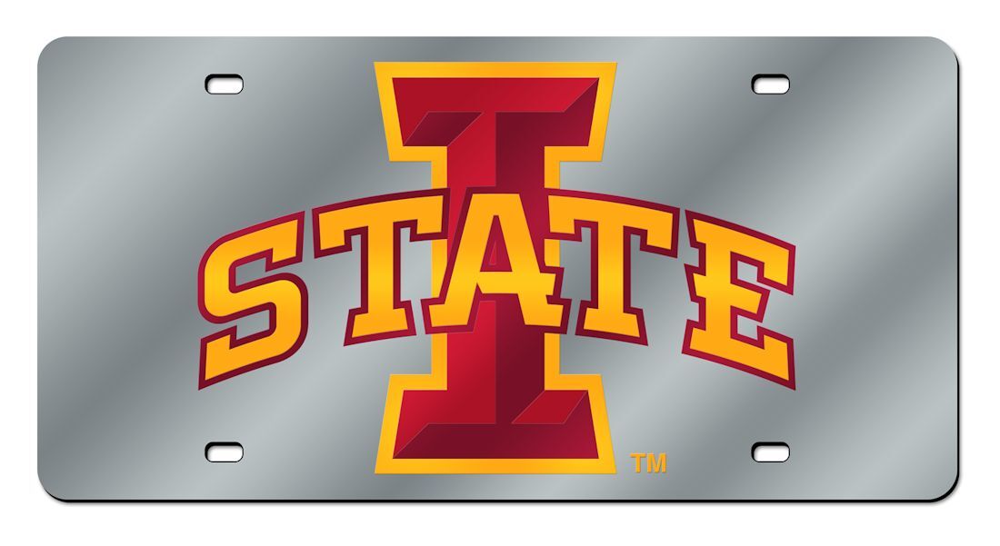 Iowa State Cyclones License Plate Laser Cut Silver - Special Order