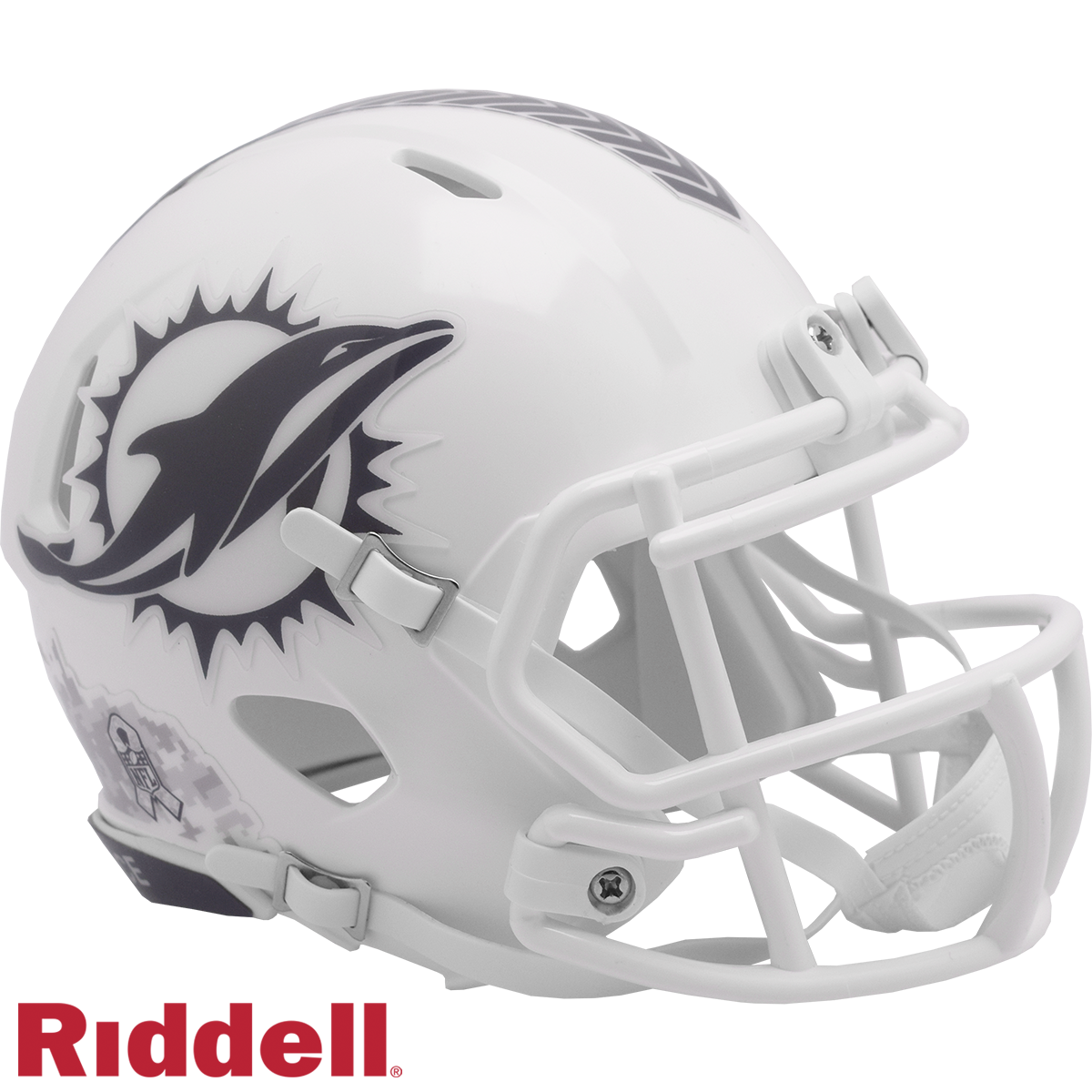 Miami Dolphins Helmet Riddell Replica Mini Speed Style Salute To Service 2024