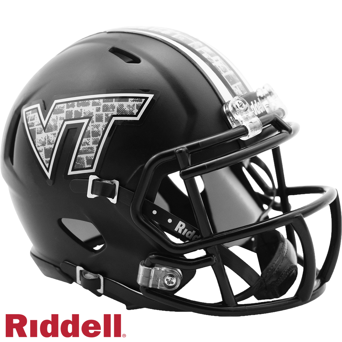 Virginia Tech Hokies Helmet - Riddell Replica Mini - Speed Style - Matte Black