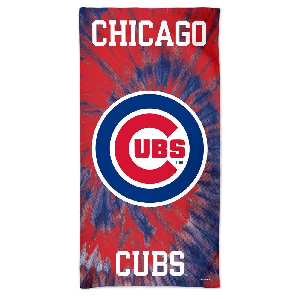 Chicago Cubs Towel 30x60 Beach Style Tie-Dye Design