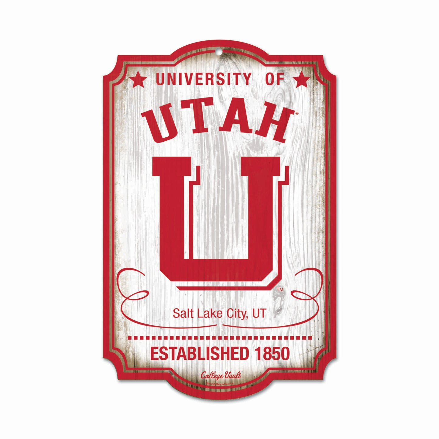 Utah Utes Sign 11x17 Wood Vault