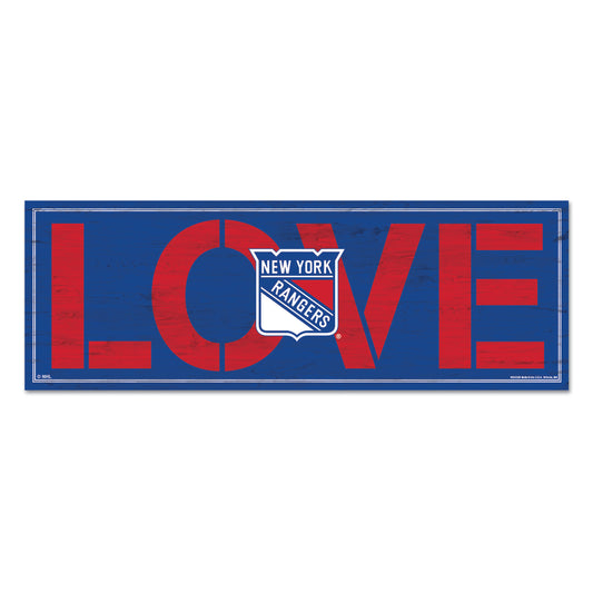 New York Rangers Sign 8x23 Wood Love