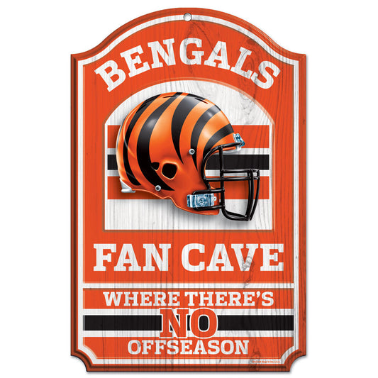 Cincinnati Bengals Sign 11x17 Wood Fan Cave Design