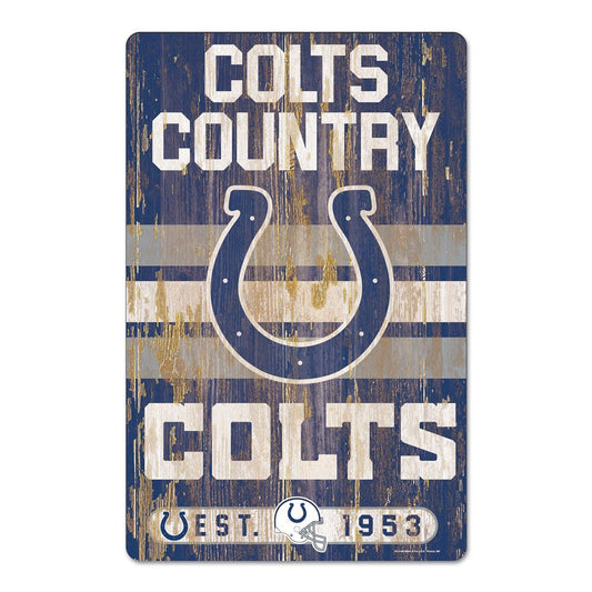 Indianapolis Colts Sign 11x17 Wood Slogan Design