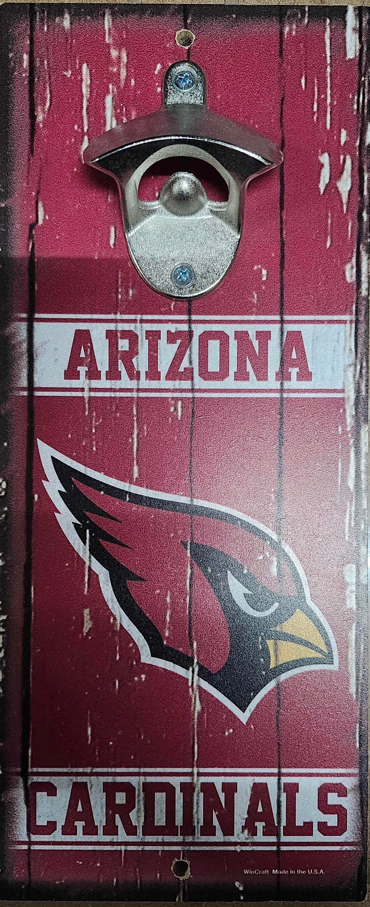 Arizona Cardinals Sign Wood 5x11 Bottle Opener Alternate