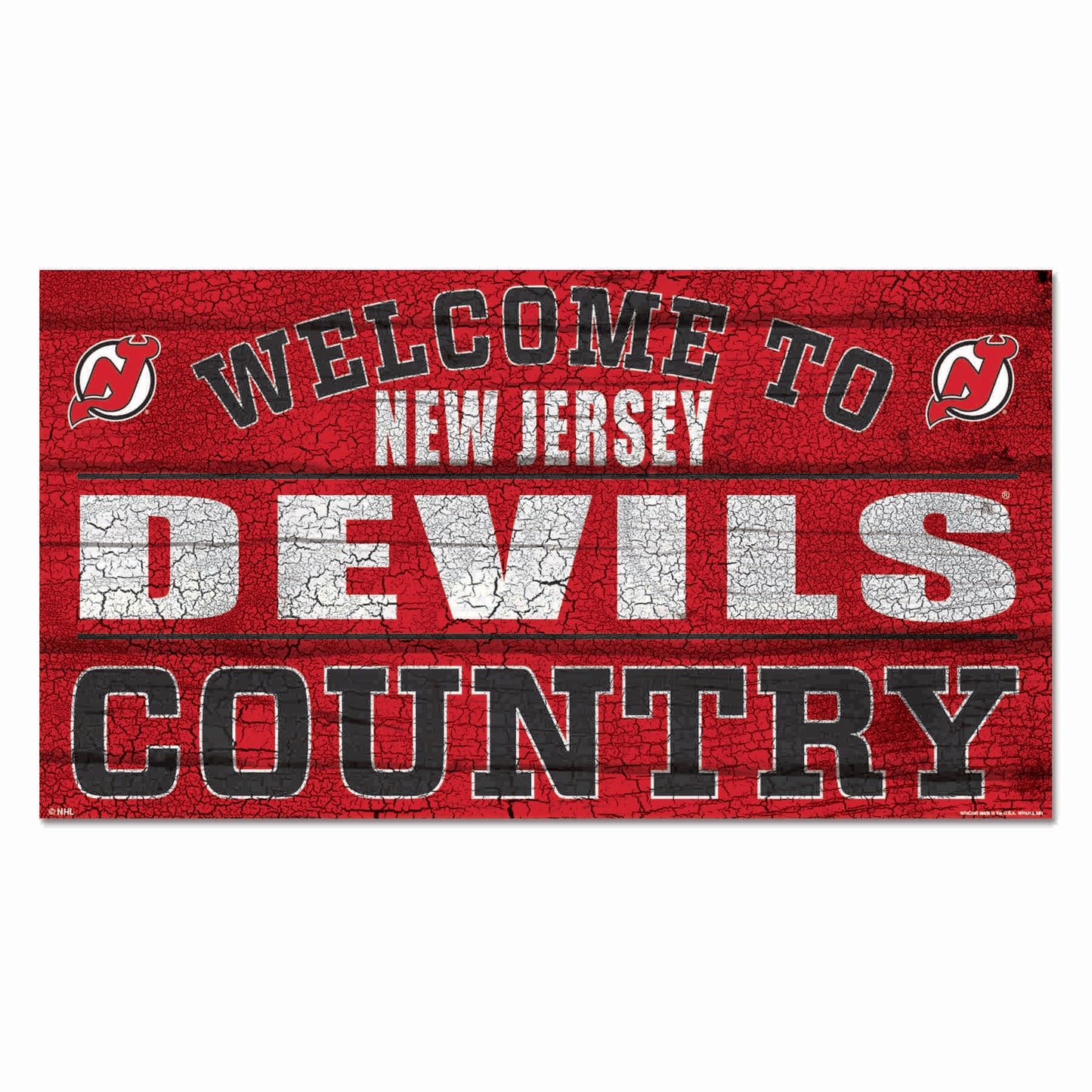 New Jersey Devils Sign 13x24 Wood Country