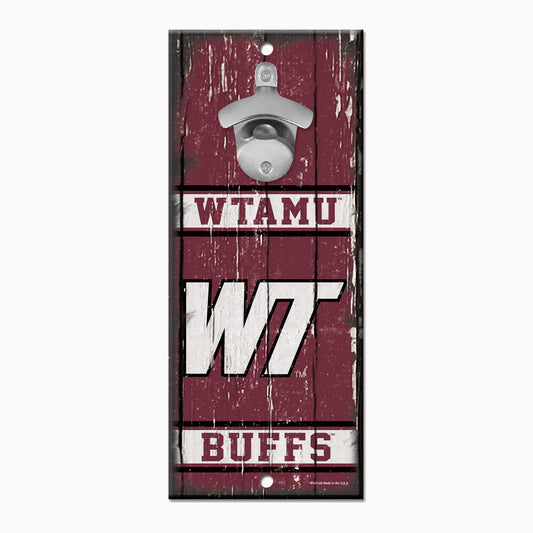 West Texas A&M Buffs Sign Wood 5x11 Bottle Opener Alternate