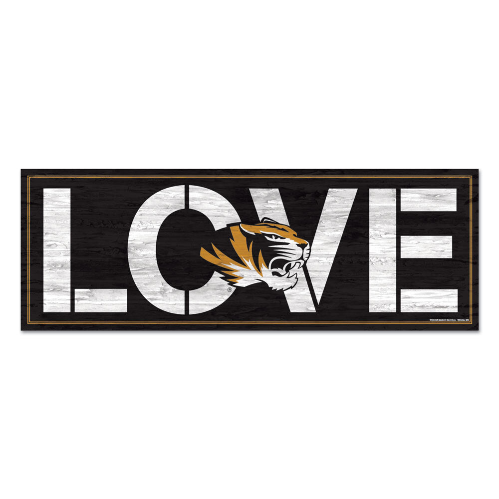 Missouri Tigers Sign 8x23 Wood Love