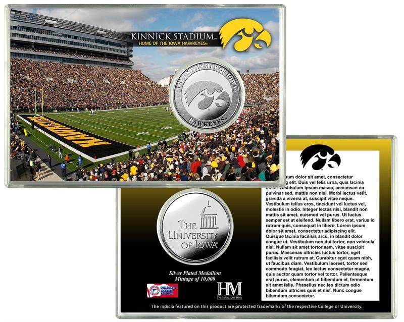 Iowa Hawkeyes Silver Coin Card - Stadium  Special Order