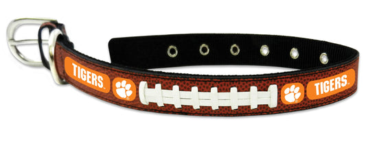 Clemson Tigers Pet Collar Classic Football Leather Size Medium