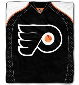 Philadelphia Flyers Blanket 50x60 Raschel Jersey Design