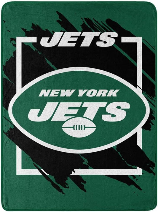 New York Jets Blanket 46x60 Micro Raschel Dimensional Design Rolled