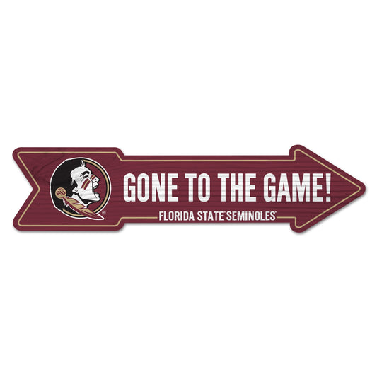 Florida State Seminoles Sign 6x24 Wood Arrow