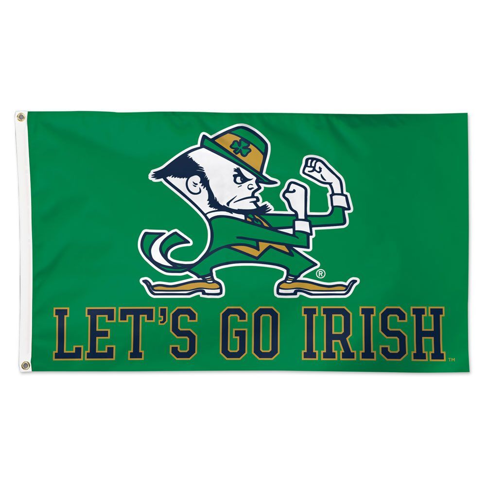 Notre Dame Fighting Irish Flag 3x5 Deluxe Style Leprchaun Design