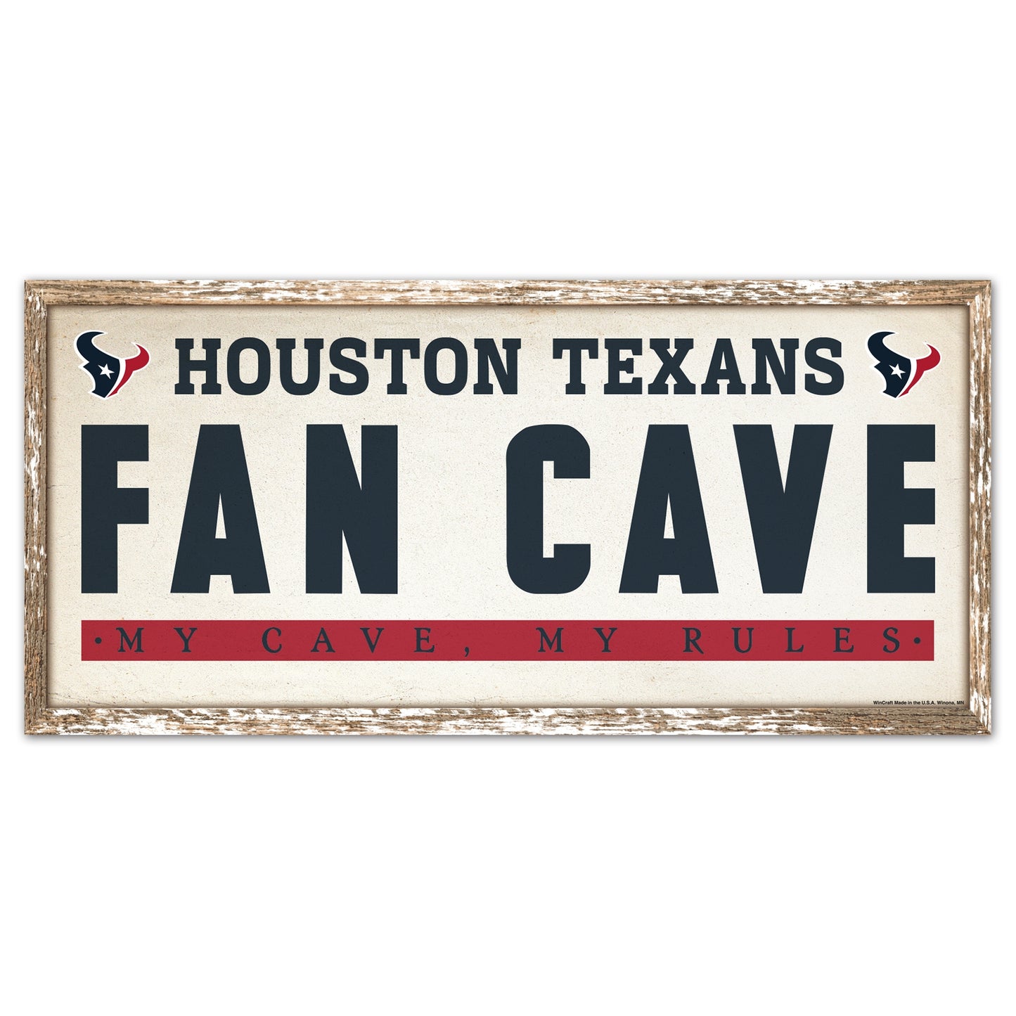 Houston Texans Sign 8x17 Wood Fan Cave