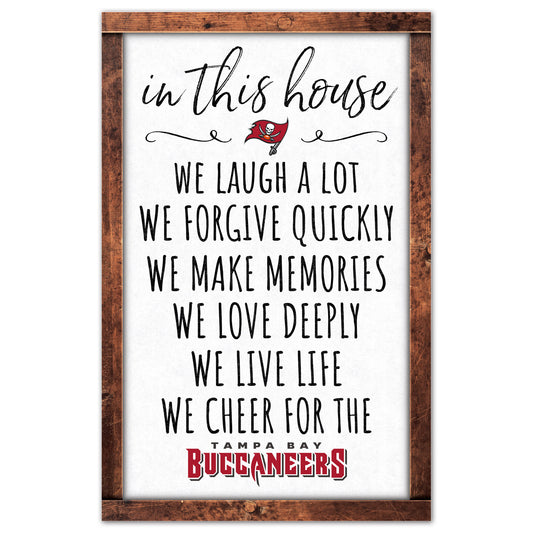 Tampa Bay Buccaneers Sign 11x17 Wood In This House