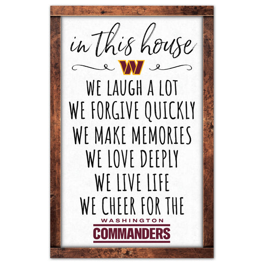 Washington Commanders Sign 11x17 Wood In This House