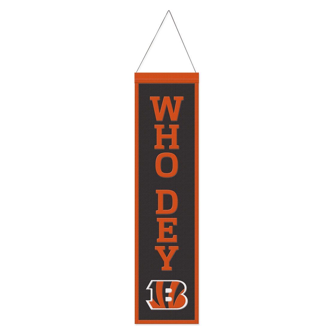 Cincinnati Bengals Banner Wool 8x32 Heritage Slogan Design - Special Order