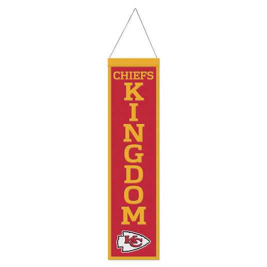 Kansas City Chiefs Banner Wool 8x32 Heritage Slogan Design - Special Order