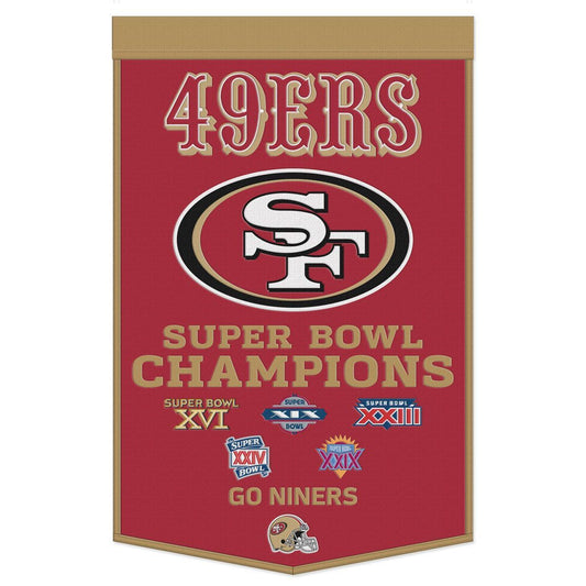 San Francisco 49ers Banner Wool 24x38 Dynasty Champ Design