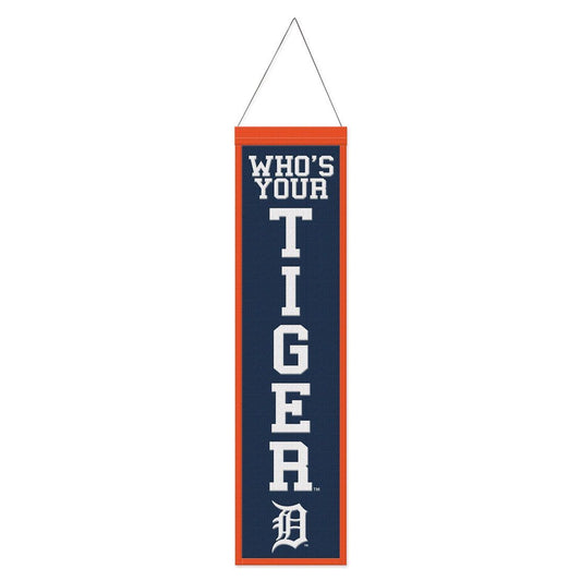 Detroit Tigers Banner Wool 8x32 Heritage Slogan Design - Special Order