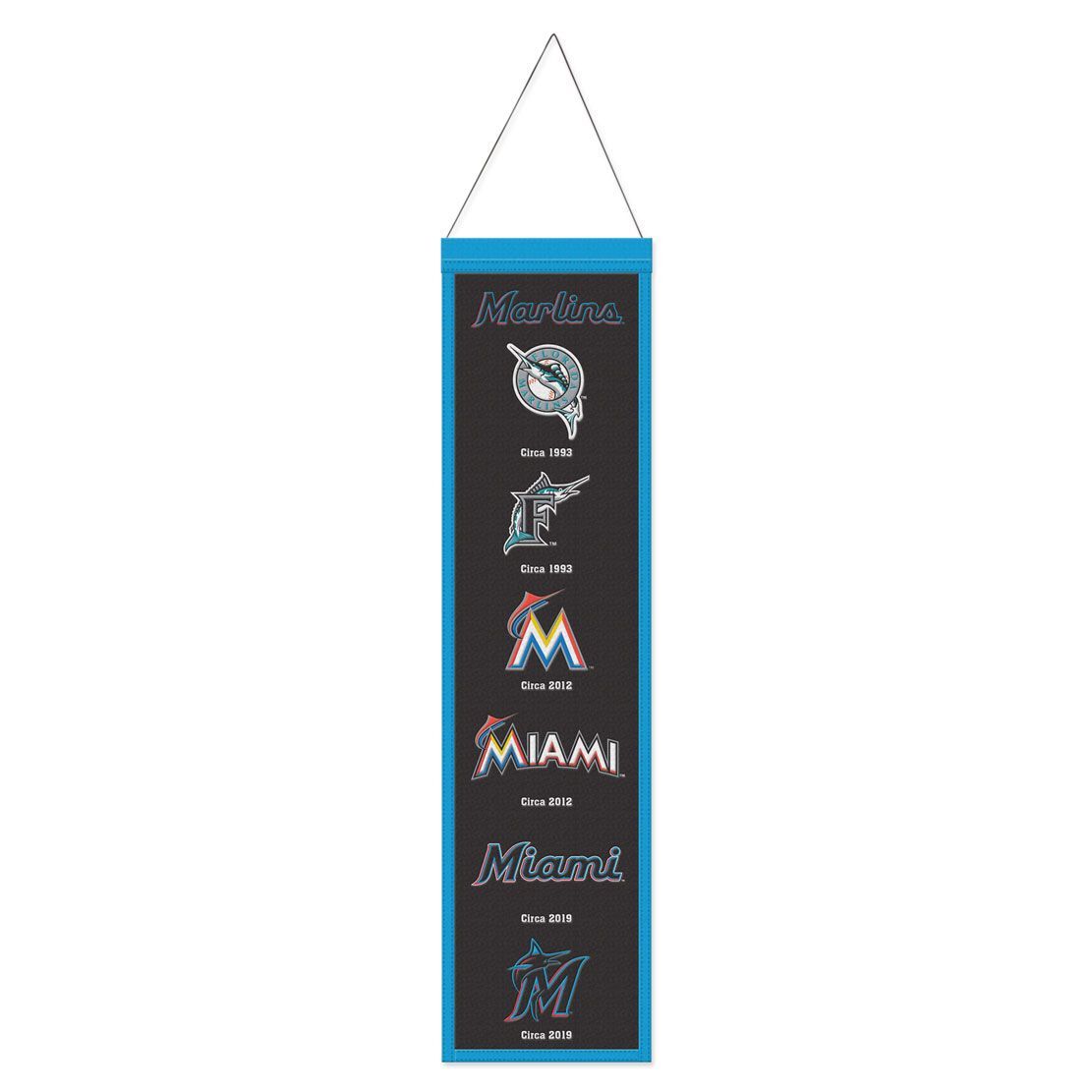Miami Marlins Banner Wool 8x32 Heritage Evolution Design - Special Order