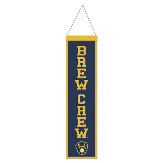 Milwaukee Brewers Banner Wool 8x32 Heritage Slogan Design - Special Order