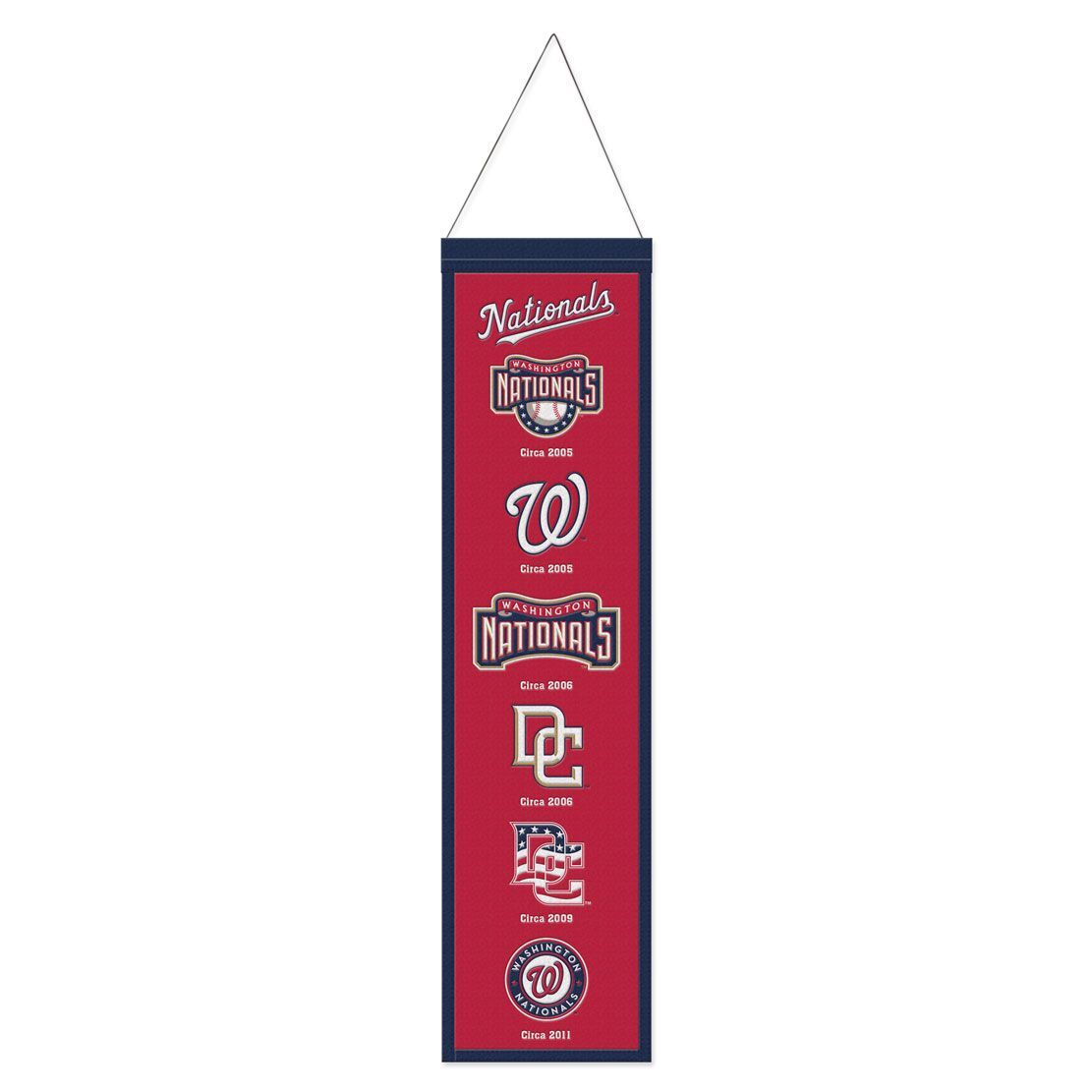 Washington Nationals Banner Wool 8x32 Heritage Evolution Design - Special Order