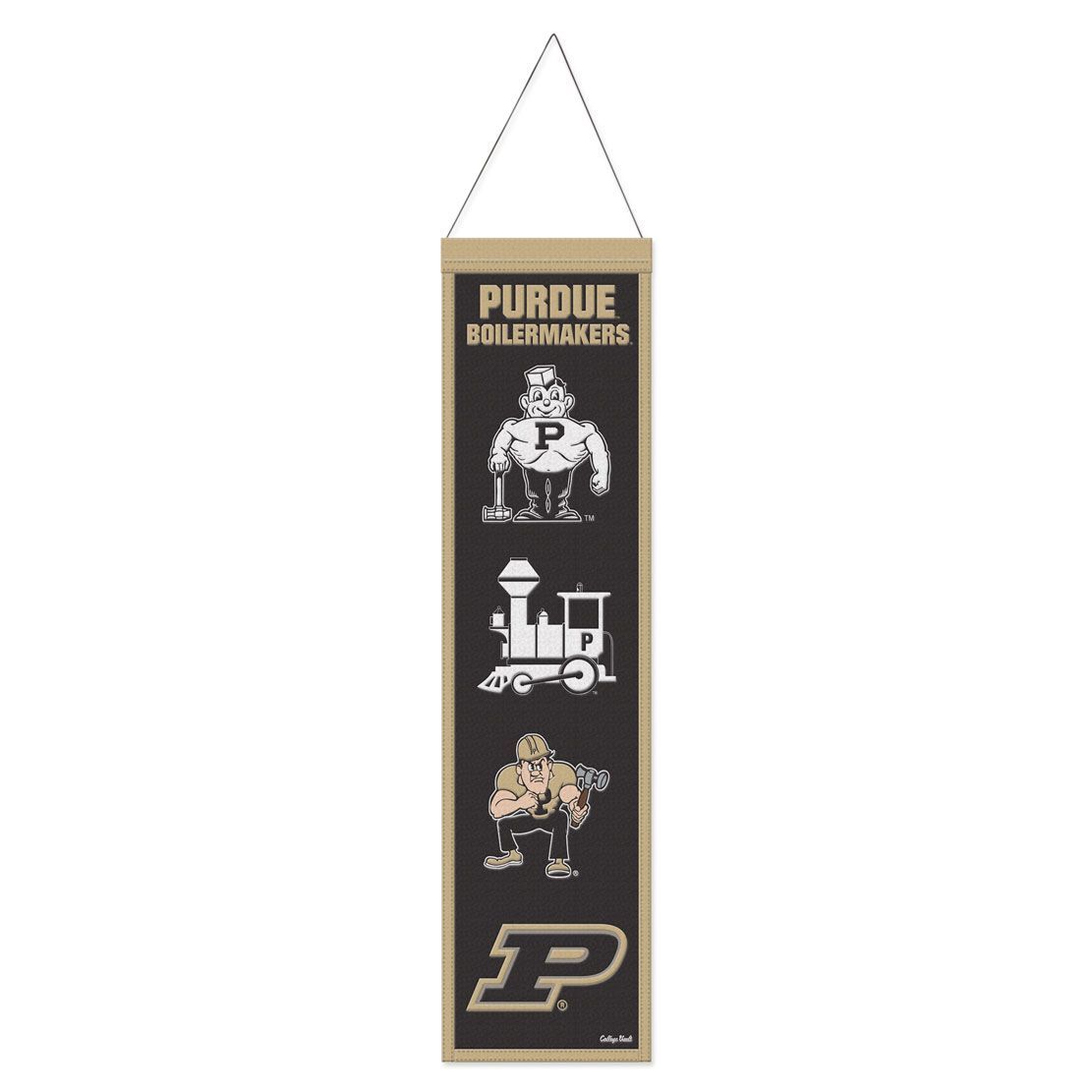 Purdue Boilermakers Banner Wool 8x32 Heritage Evolution Design - Special Order