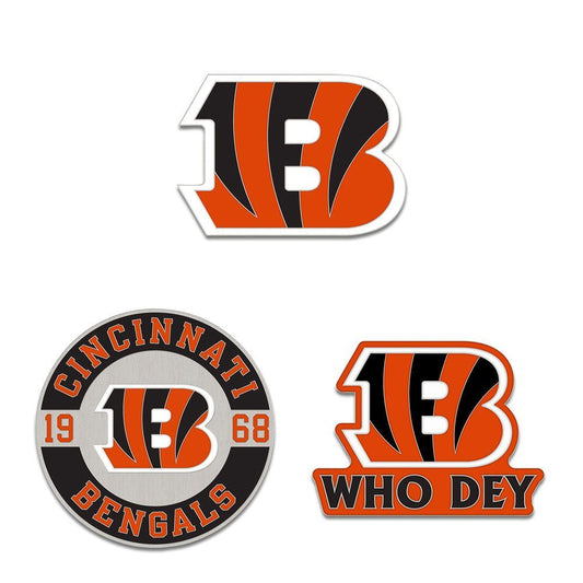 Cincinnati Bengals Enamel Pin Set 3 Piece