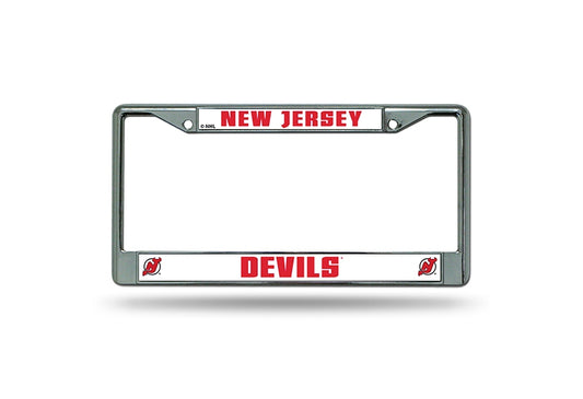 New Jersey Devils License Plate Frame Chrome - Special Order