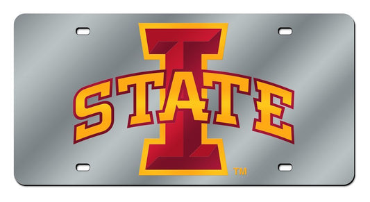 Iowa State Cyclones License Plate Laser Cut Silver - Special Order