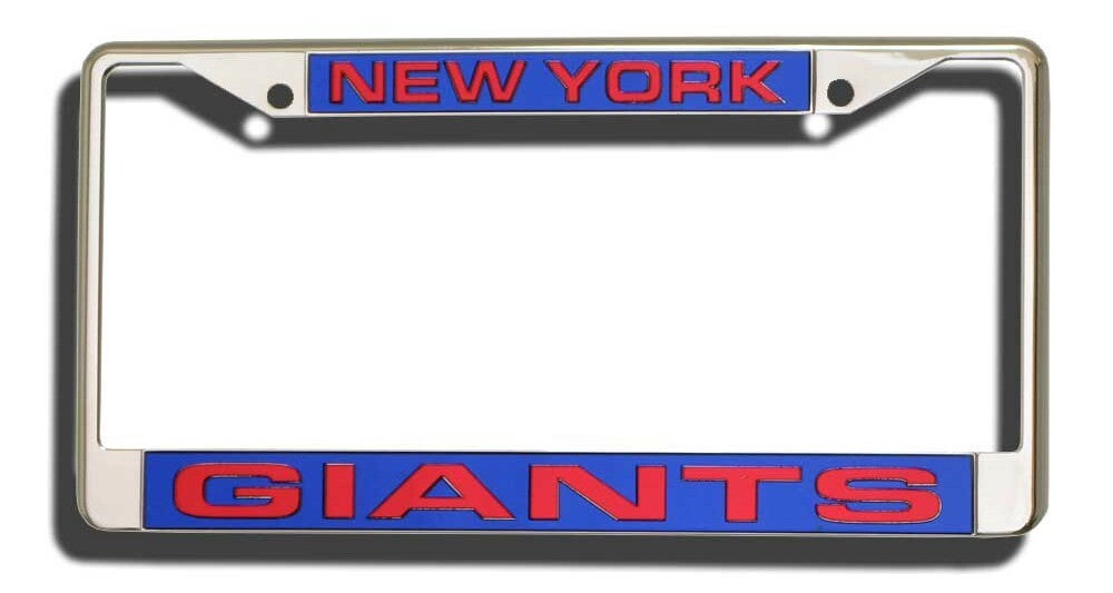 New York Giants License Plate Frame Laser Cut Chrome
