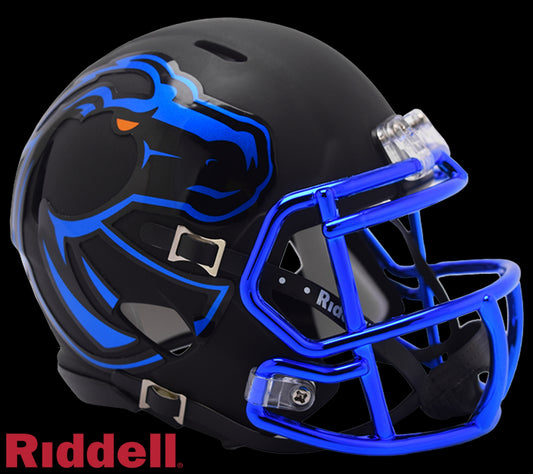 Boise State Broncos Helmet Riddell Replica Mini Speed Style Matte Black 2024