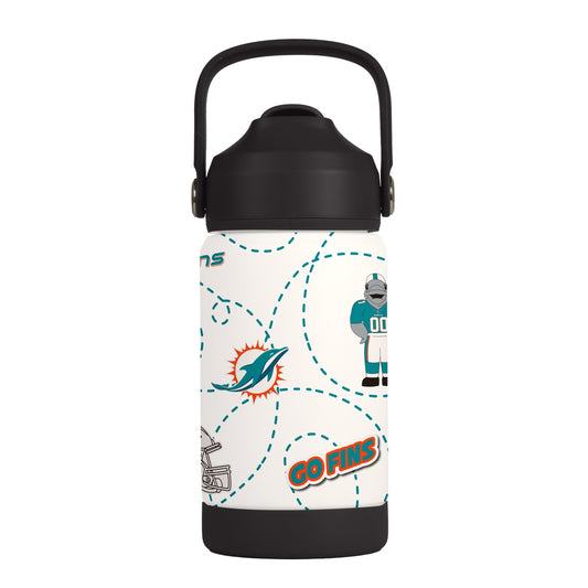 Miami Dolphins Kids Bottle 12oz Stainless Steel Mascot